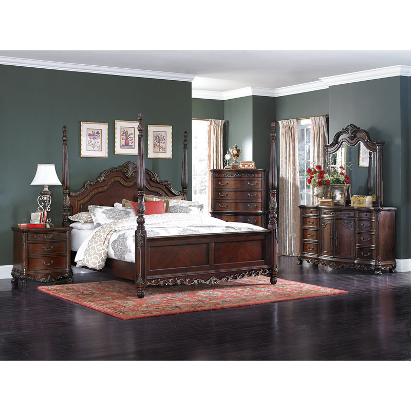 Astoria Grand Chalus Queen Four Poster Configurable Bedroom Set